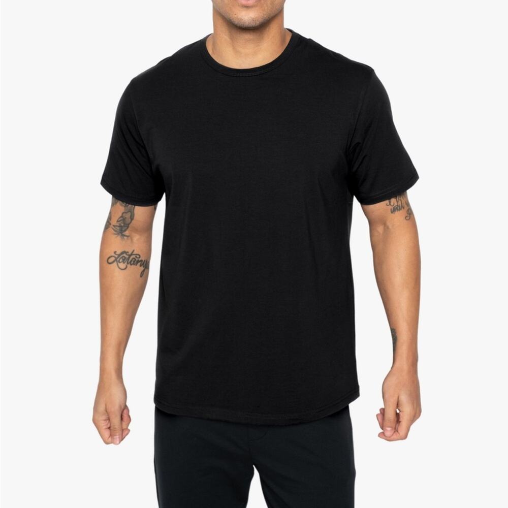 WYR Relaxed Classic Fit Black Short Sleeve T-shirt Cotton Blend Size Large